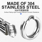 Stainless Steel Split Rings, Flattened Double Ring, Sizes 5#–13# – product photo