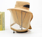 Mesh Face Cover Fishing Sun Hat, Wide Brim, Foldable – product photo