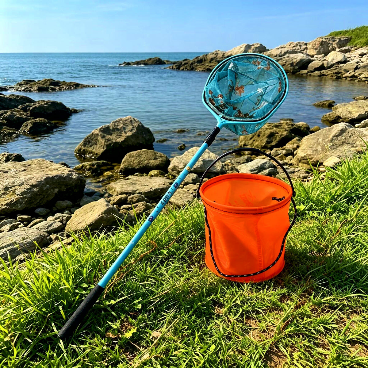 Kids Telescopic Fishing Net, Carbon Pole, 80–120 cm (31–47 in) – product photo