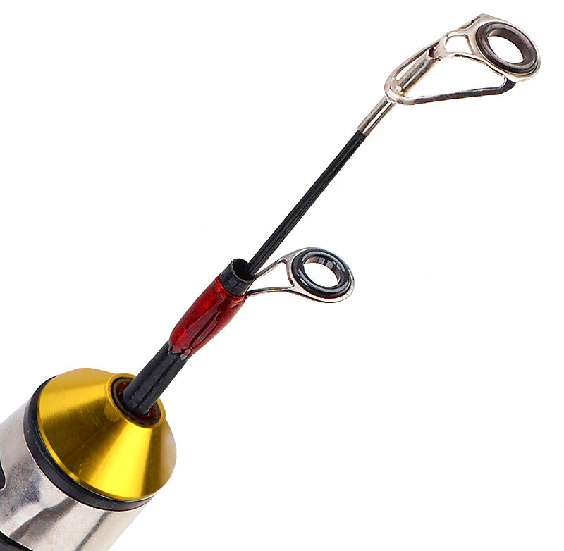 Telescopic Ice Fishing Rod, 60 cm (23.6 in), Wood Grain – product photo