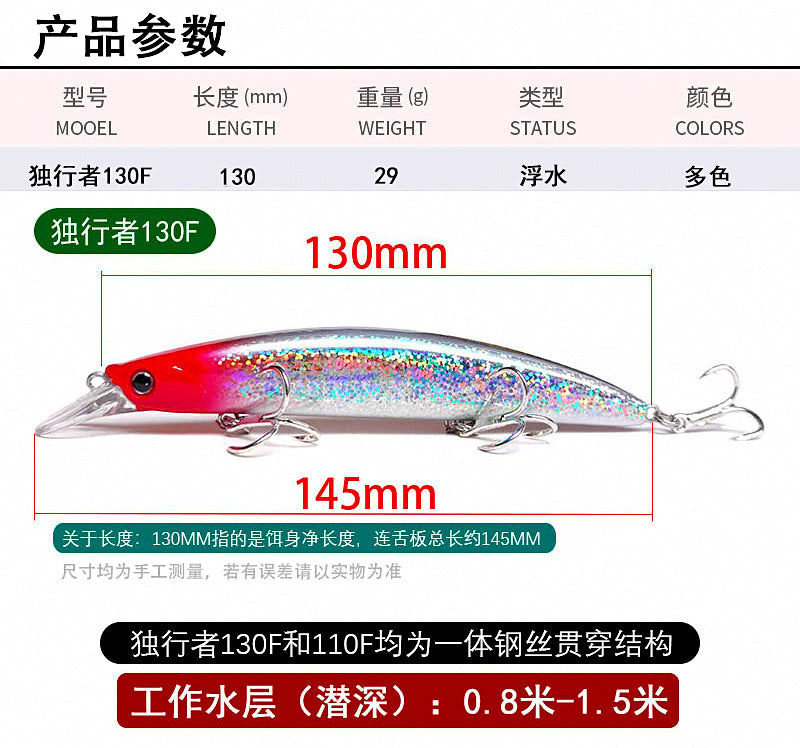 Floating Minnow Hard Bait, 18 g (0.6 oz) & 29 g (1 oz) – product photo