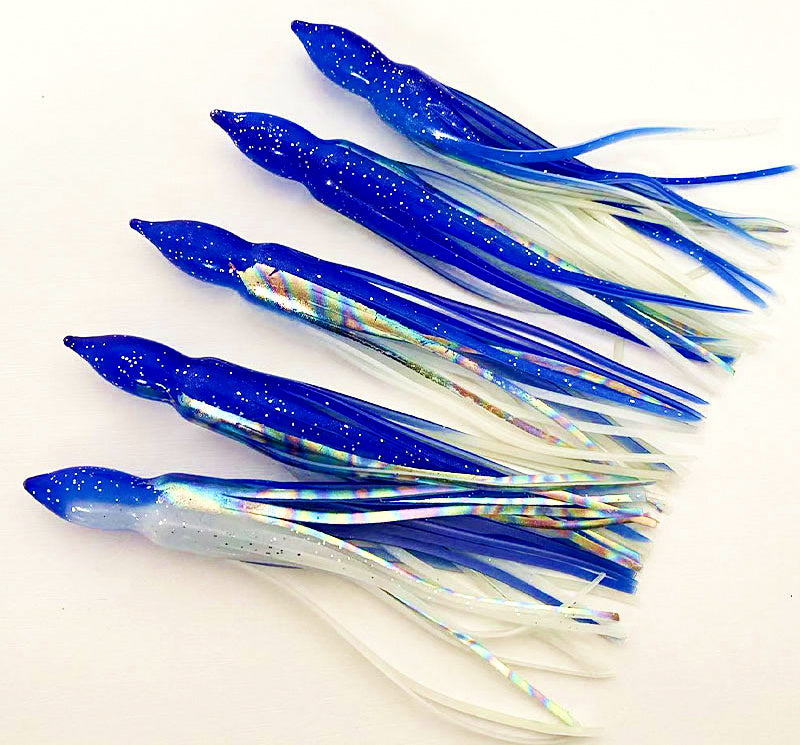 Glow Squid Skirt Lures, 15 cm / 18 cm (6 / 7 in), 5-Pack – product photo
