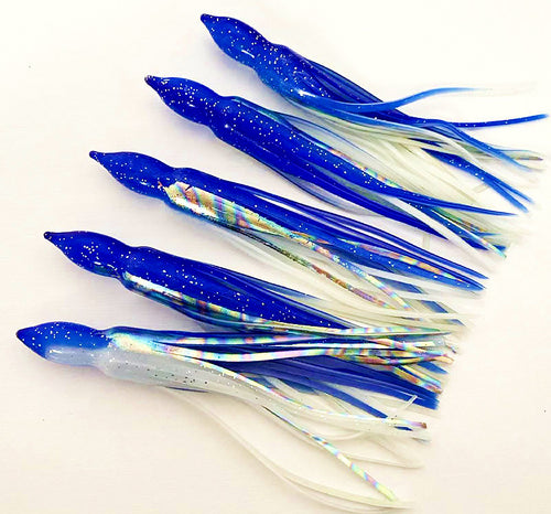 Glow Squid Skirt Lures, 15 cm / 18 cm (6 / 7 in), 5-Pack – product photo