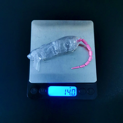 Jointed Mouse Lure, 8 cm / 14 g, Clear Unpainted Body – product photo