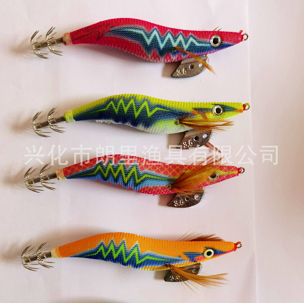 Glow Squid Jig, Wood Shrimp Style, Sizes 2.5–4.0 – product photo