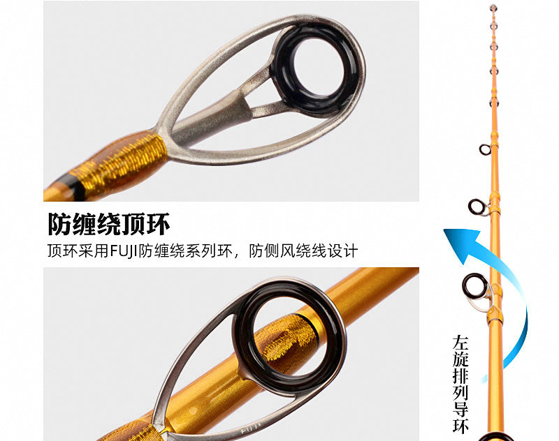 Lightweight Electric Reel Jigging Rod, Spiral Guides – product photo