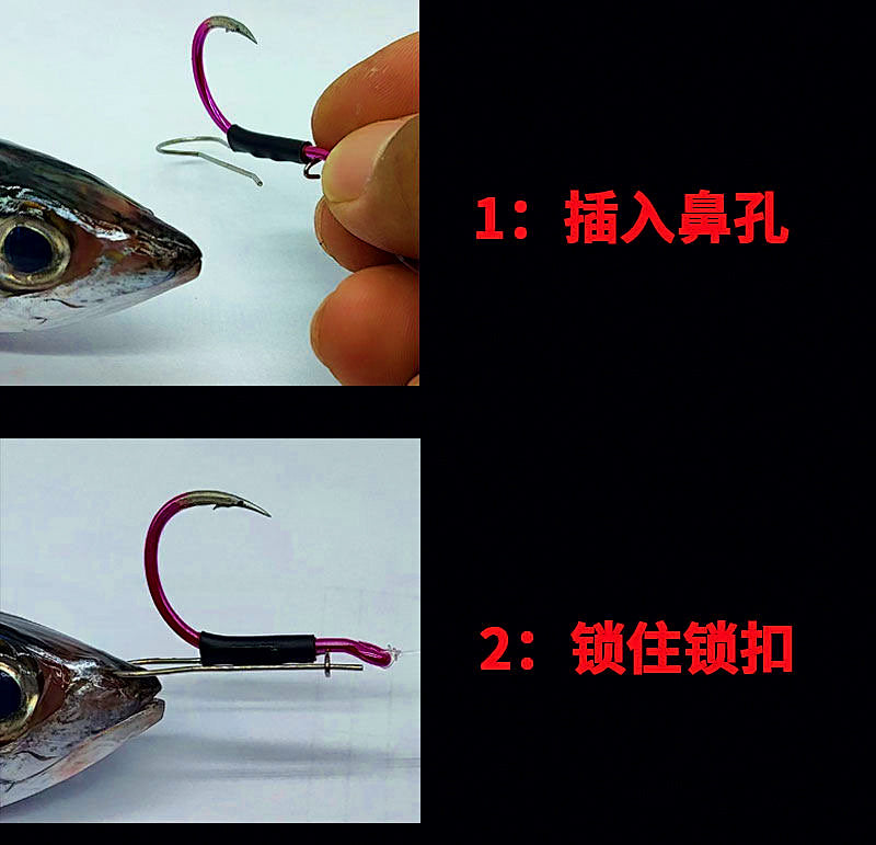 Live Bait Nose Hooks with Spring Clip, 10-Pack – product photo