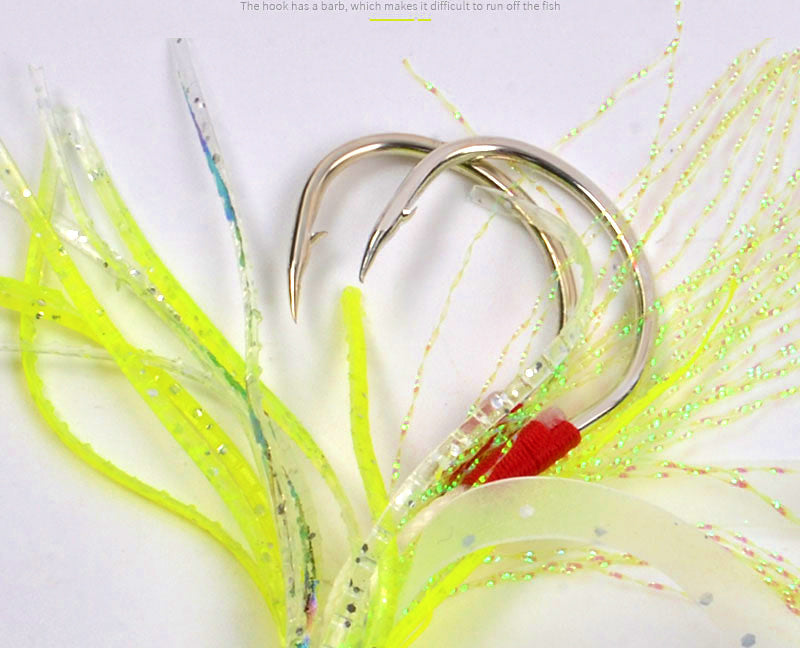 Glow Squid Skirt Double Assist Hooks for Slow Pitch Jigs – product photo