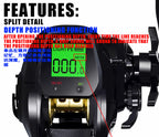 Digital Display Baitcasting Reel, USB Rechargeable, Depth Alarm – product photo