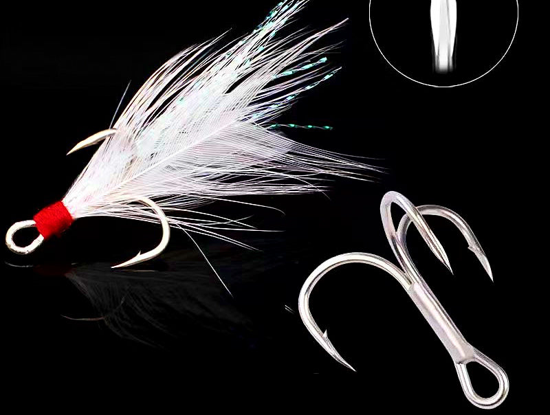 Barbed Treble Hooks, Blood Groove, Sizes 4–14 – product photo