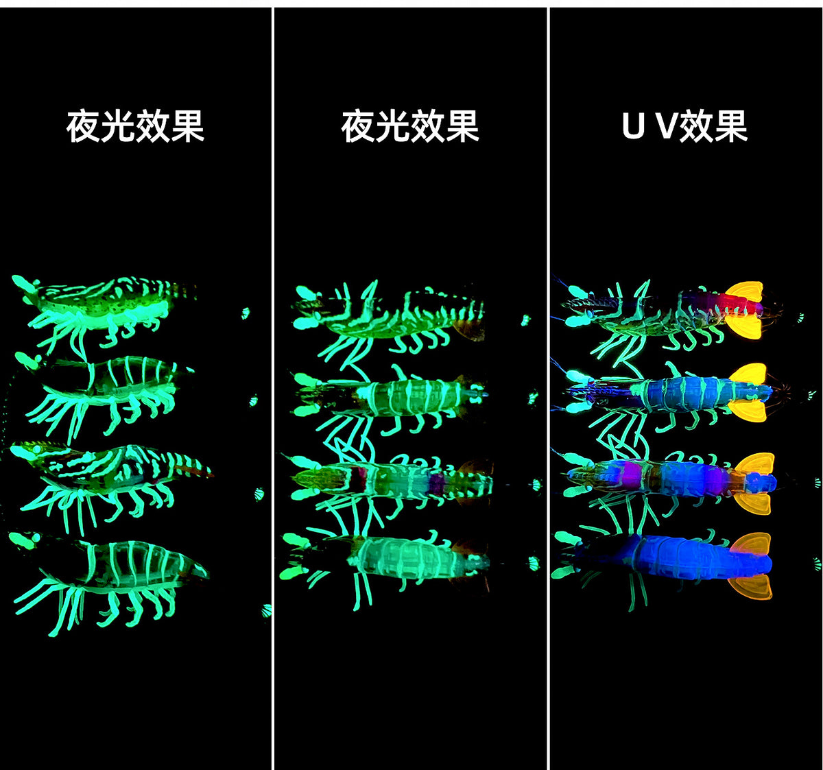 Glow Wooden Shrimp Squid Jig, 6 cm & 8 cm (2.4–3.1 in) – product photo