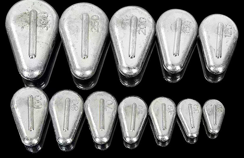 Heart-Shaped Flat Sinker, Plastic Core, 10–300 g (0.35–10.6 oz) – product photo