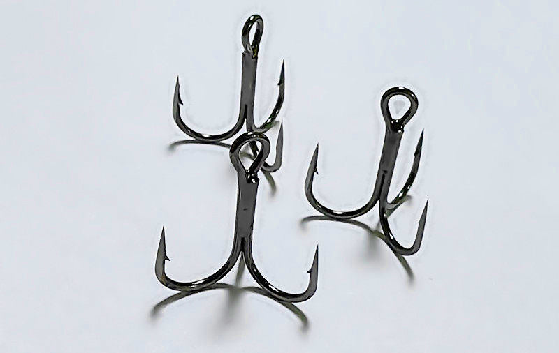 Black Treble Hooks, Size 6 to 5/0, 5 or 10 Pack – product photo