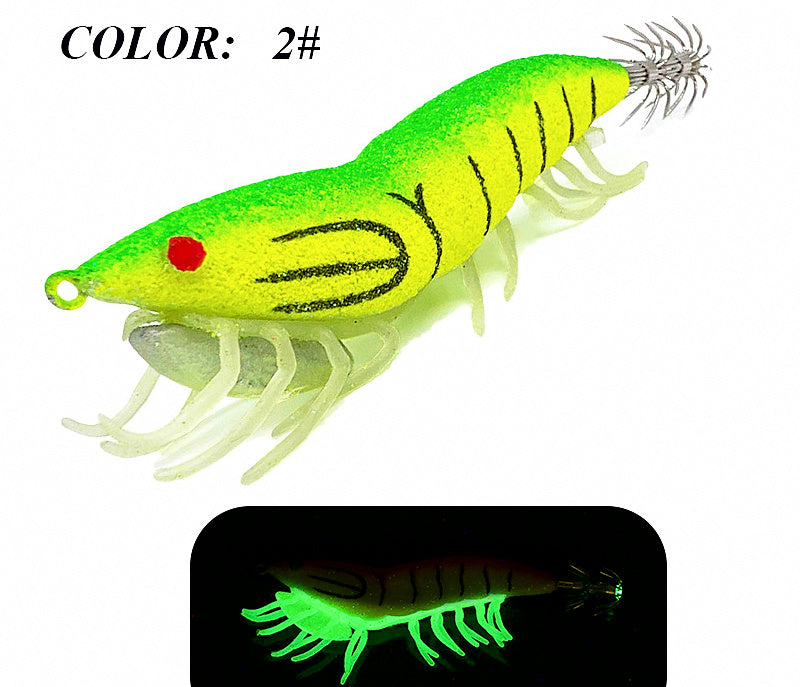 Glow Squid Jig with Rattle, Shrimp Style, Size 3.0 / 3.5 – product photo