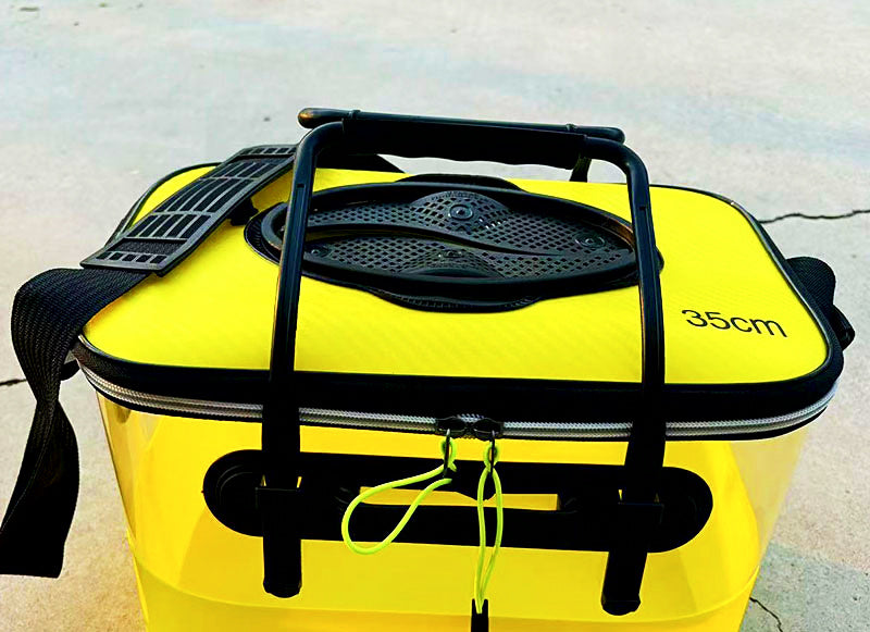 Collapsible EVA Fish Bucket with Clear Panels, 3 Sizes – product photo