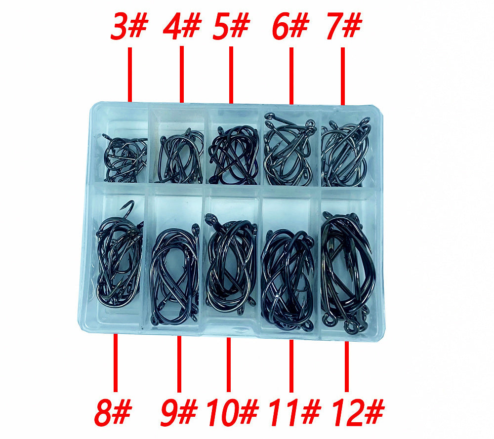 Iseni Fishing Hooks with Ring, Barbed, 100-Pack – product photo