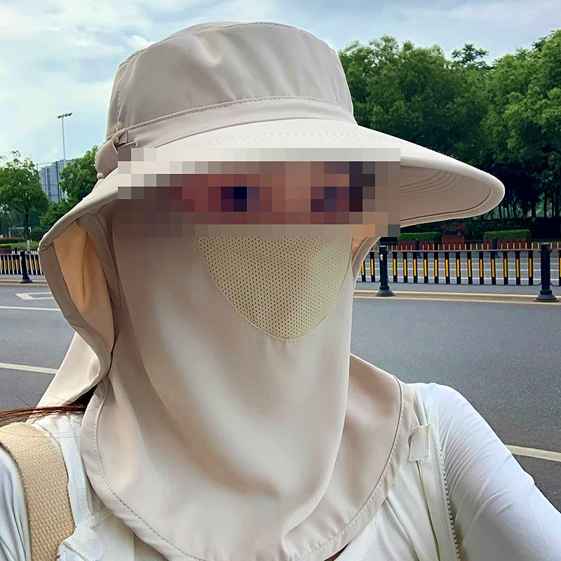 Wide Brim Sun Hat with Face & Neck Cover, UV Fishing Hat – product photo