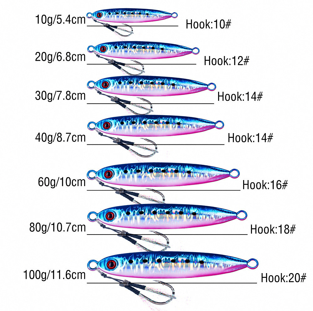 Sinking Metal Jig for Casting & Boat, 10–100 g (0.4–3.5 oz) – product photo