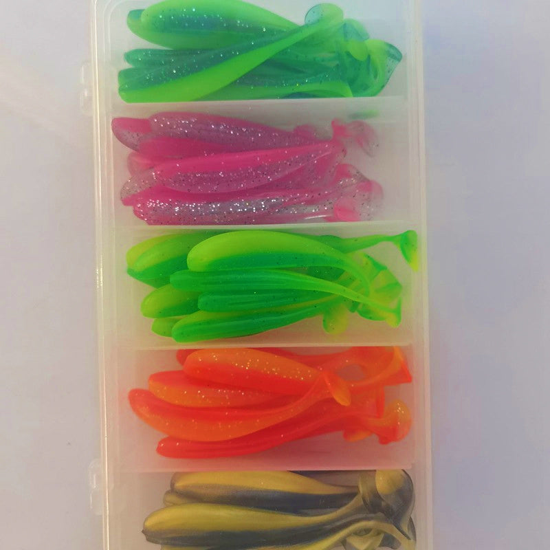 Two-Tone T-Tail Soft Swimbait Grubs, 5.5–7 cm (2.2–2.8 in) – product photo