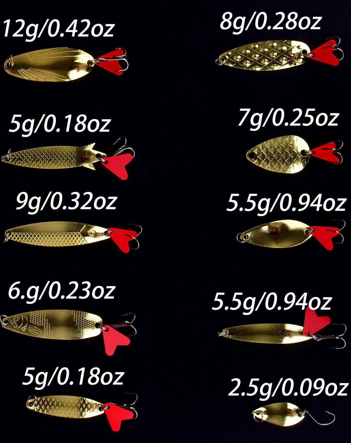 Red Heart Sequin Casting Spoon Lure Set – product photo