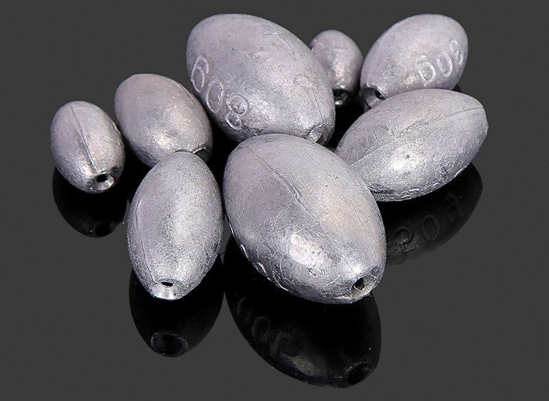 Hollow Olive Lead Sinker, 0.02–17.64 oz (0.6–500 g) – product photo