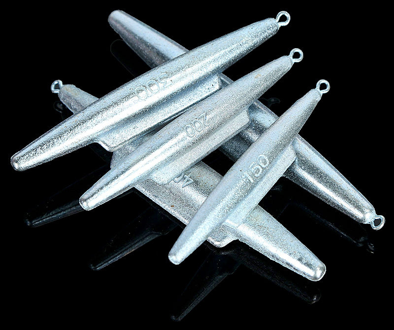 Galvanized Iron Shark Fin Sinkers, 3.5–17.6 oz (100–500 g) – product photo