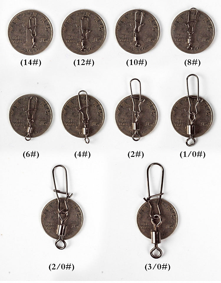 Snap Swivel Safety Pin Connector, Sizes 14–5/0, 10 Pack – product photo
