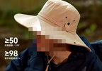 Wide Brim Nylon Bucket Sun Hat, UPF 50+, Foldable – product photo
