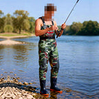 Green Camo PVC Waterproof Wader Pants with Boots