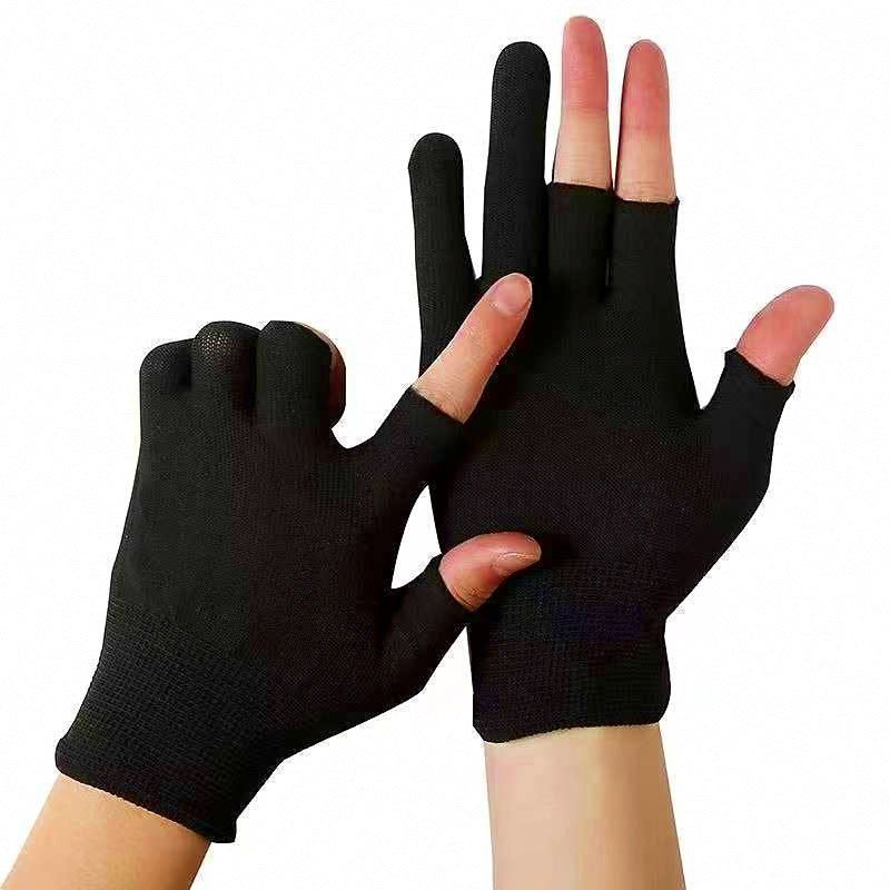 Thin Fingerless Fishing Gloves, Nylon Sun Protection – product photo