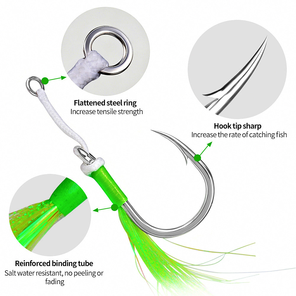 Single Jig Assist Hooks, Barbed, 2-Pack, 3/0–13/0 – product photo