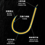 Barbed Saltwater Hooks, Bulk Pack, Sizes 1–6 (Black/White/Gold)
