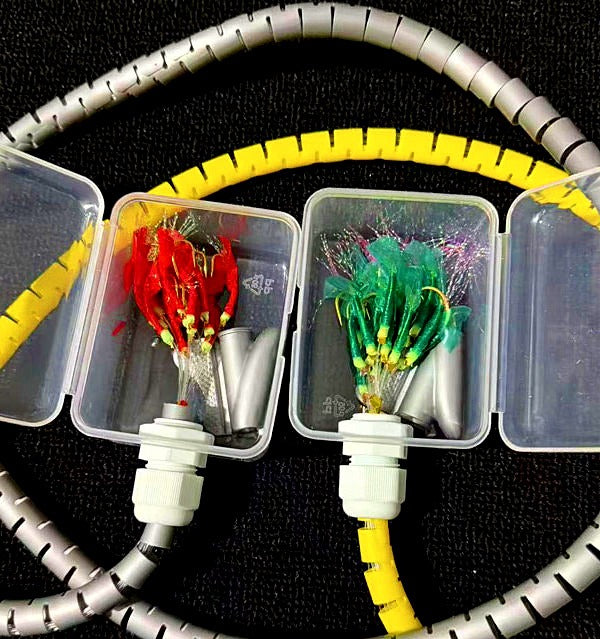 Pre-Tied Single Hooks on 60 cm (23.6 in) Rubber Line, 40 per Box – product photo