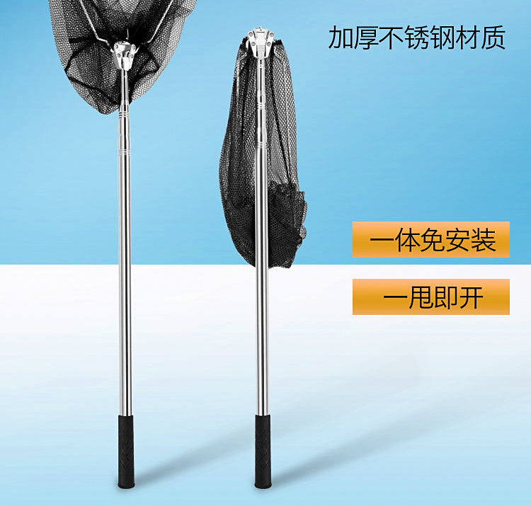 Foldable Triangle Landing Net with Extendable Pole, 1.1-4 m – product photo