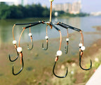 Hand-Tied 8-Hook Explosion Hook Rigs, Silver & Bighead Carp – product photo
