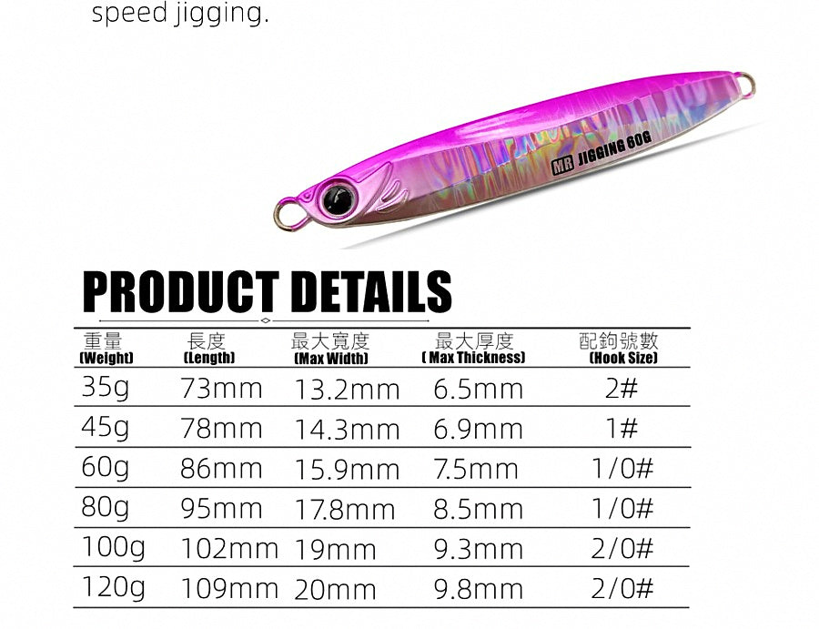 Metal Jig, Slow Pitch & Fast Jigging, 35–120 g (1.2–4.2 oz) – product photo