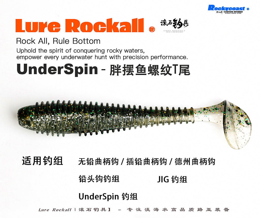 Ribbed T-Tail Soft Swimbait, 2.8 in & 3.8 in – product photo