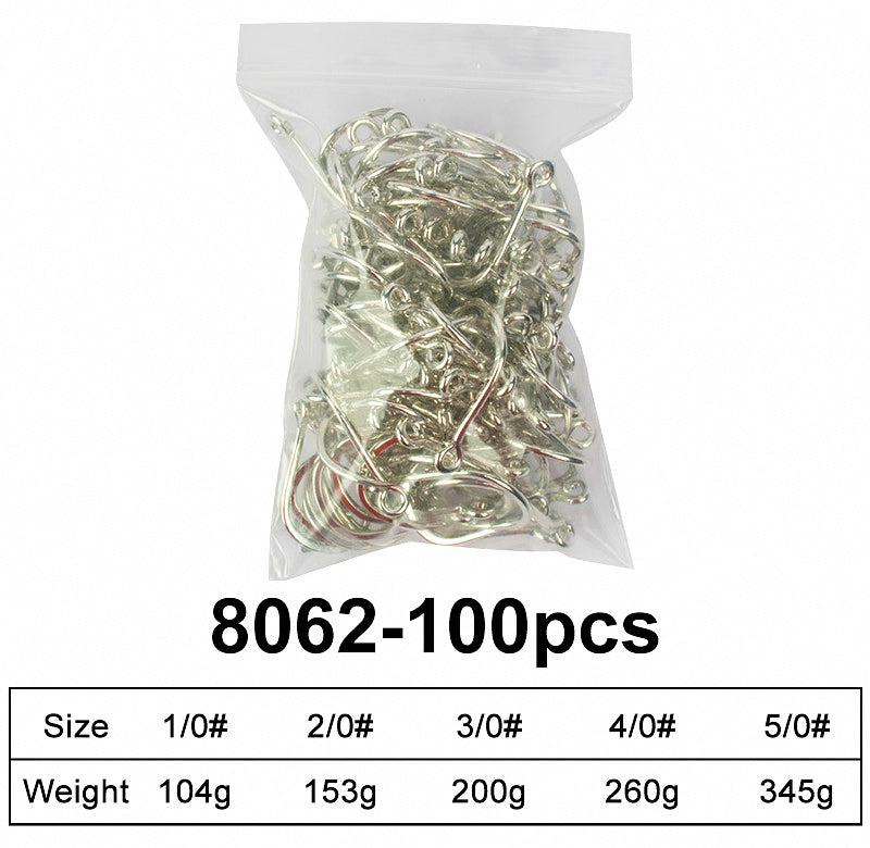5X Strong Saltwater Jig Single Hooks, 2-Pack Set – product photo