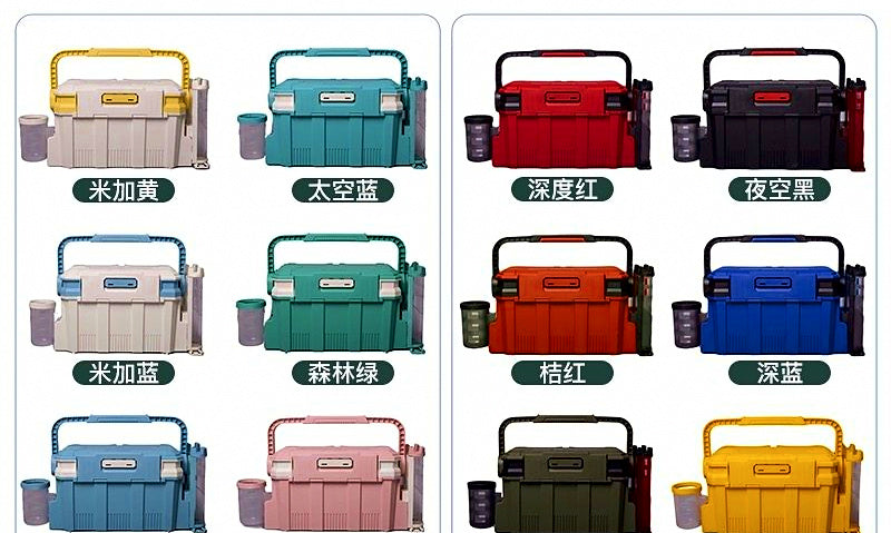 Hard Plastic Fishing Tackle Box, Sit-On Lid, Large & Small – product photo