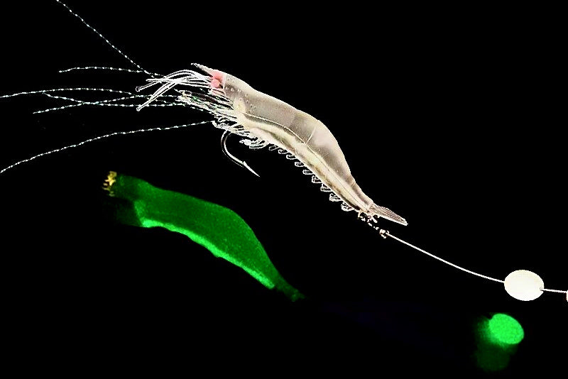 Soft Plastic Shrimp Lure, Glow & Color Options, 3–5 Pack – product photo