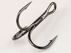 Barbed Treble Hooks, Black Nickel & Matte Tin, Sizes 12–2/0 – product photo