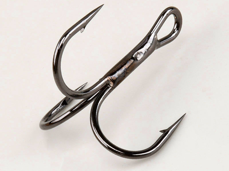 Barbed Treble Hooks, Black Nickel & Matte Tin, Sizes 12–2/0 – product photo