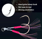 Slow Pitch Jig Assist Hooks, UV Glow Thread, 10-Pack – product photo