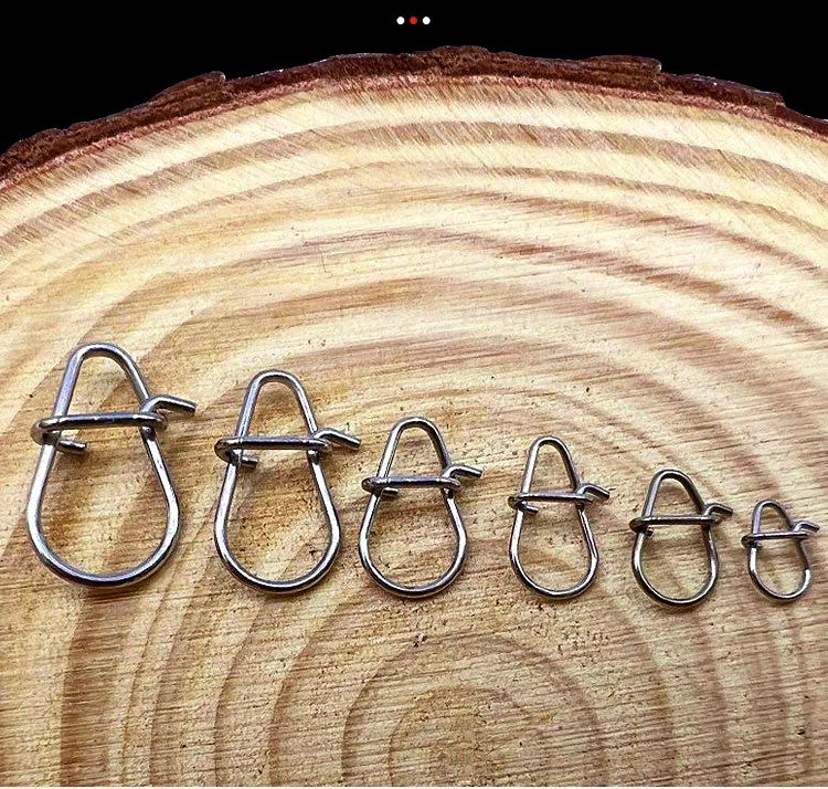 Stainless Steel Fishing Snap Clips, Gourd Pin Quick Connectors – product photo