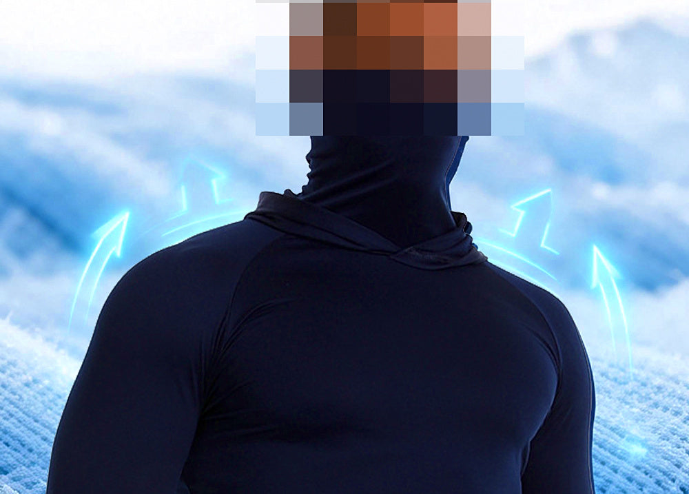 Hooded Fishing Sun Shirt with Face Mask, Quick-Dry – product photo