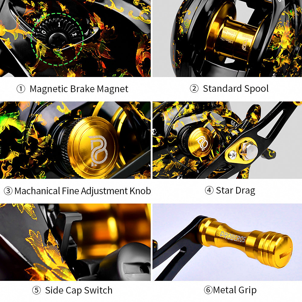 Metal Baitcasting Reel, 7.2:1 Gear Ratio, 3+1 BB – product photo