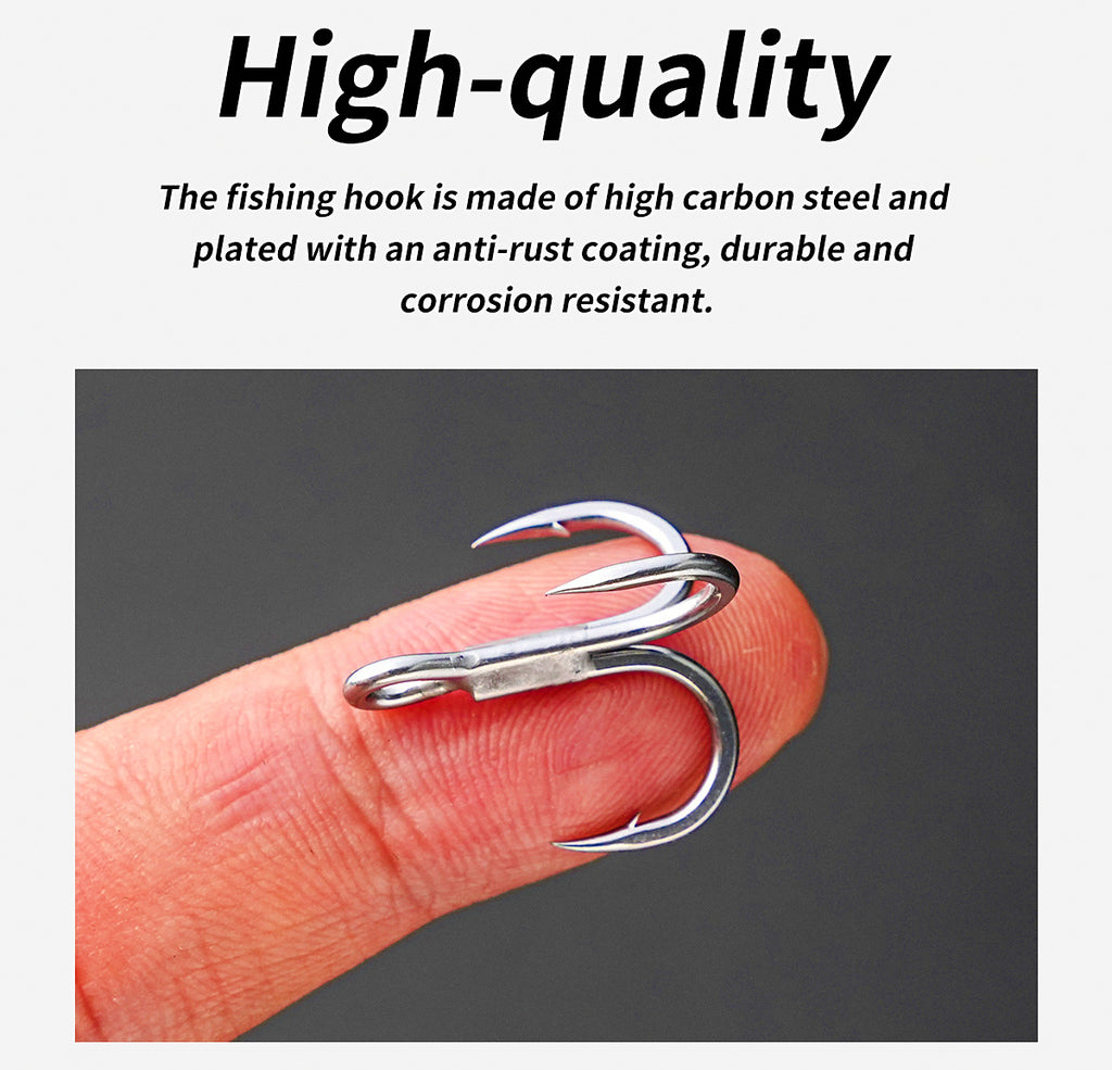 5X Strong Treble Hook, Carbon Steel, Gun Color, Sizes 8–2/0 – product photo