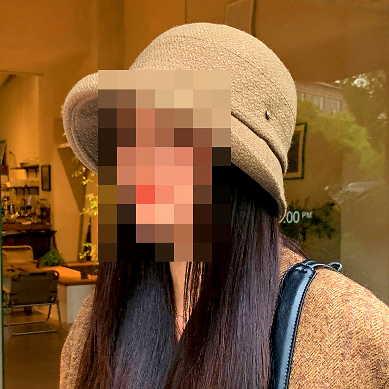Knit Bucket Hat, Short Brim, Solid Color, One Size – product photo