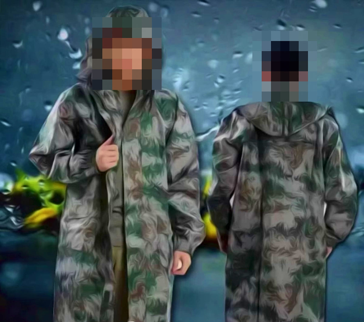 Camo Fishing Rain Suit, One-Piece & Two-Piece, M–4XL – product photo
