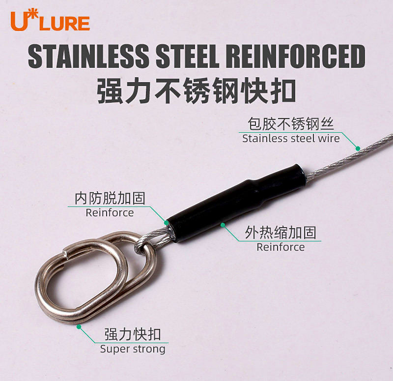 Rubber-Coated Steel Wire Leader, 30 cm (11.8 in), 3-Pack – product photo